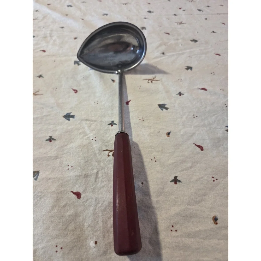VTG 1950's Corona Red‎ Bakelite Handle Gravy Ladle Retro Serving Spoon Farmhouse